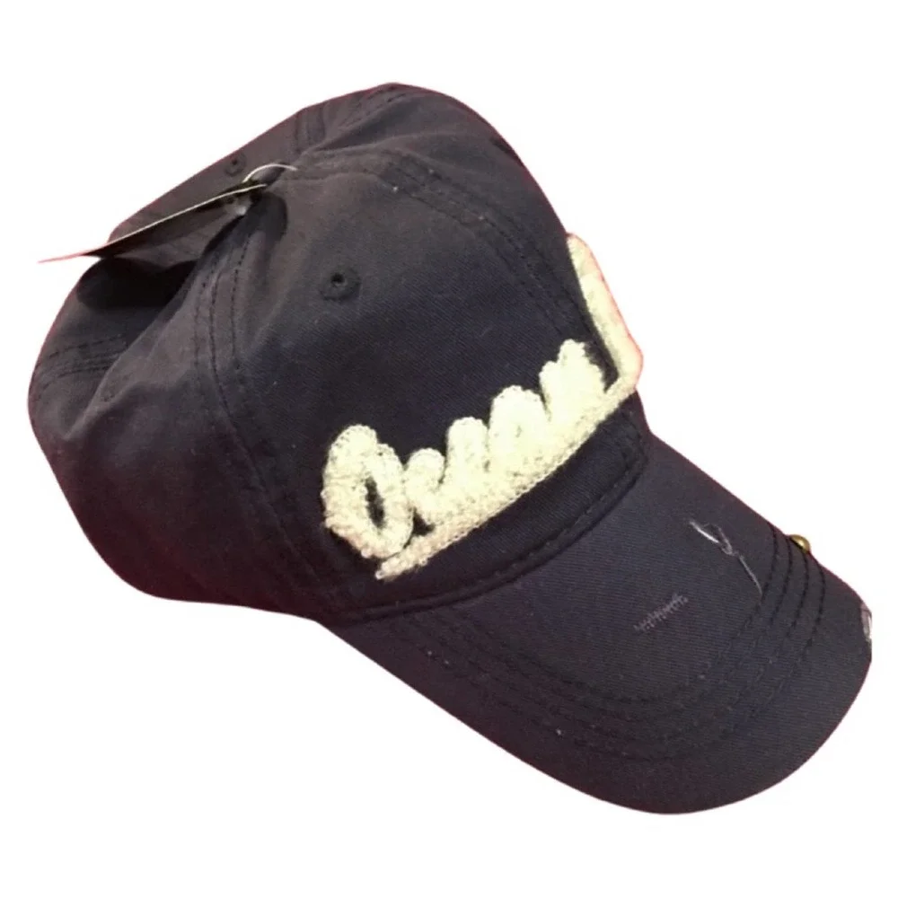 NEW~ Navy Blue Distressed  Ocean City Ball Cap Hat Unisex